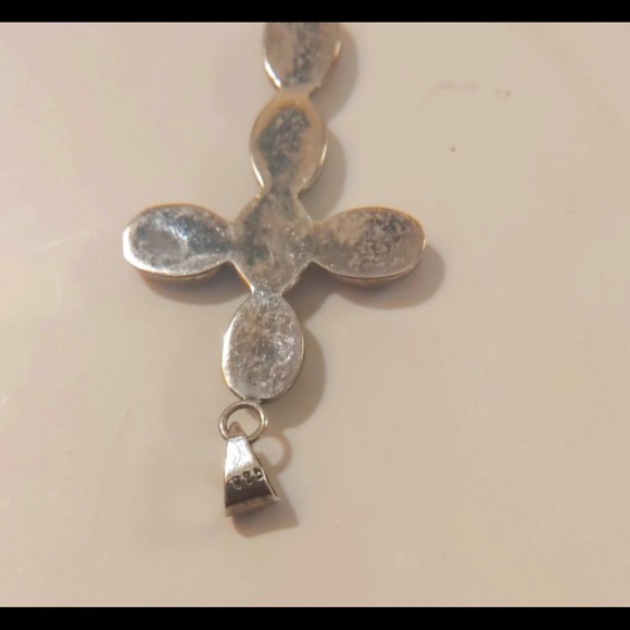 🖤Black Onyx 925 Sterling Silver Cross🖤 Vintage. - Picture 4 of 4